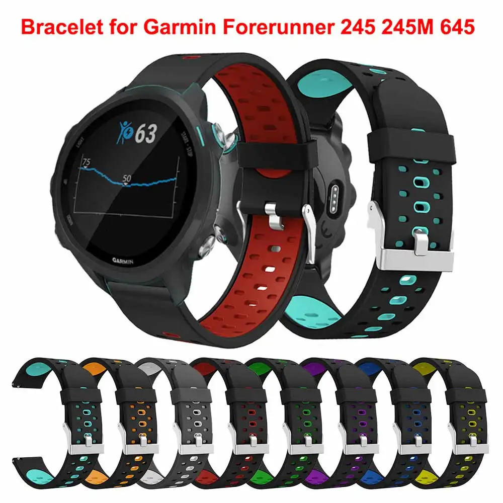 Для Garmin Forerunner 245 м 645 Смарт ремешок для часов замена спортивный браслет 20 мм