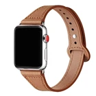 Ремешок из натуральной кожи для Apple watch 38 мм 42 мм iWatch 5 band 44 мм 40 мм, тонкий браслет для Apple watch 3421 40 44 38 мм