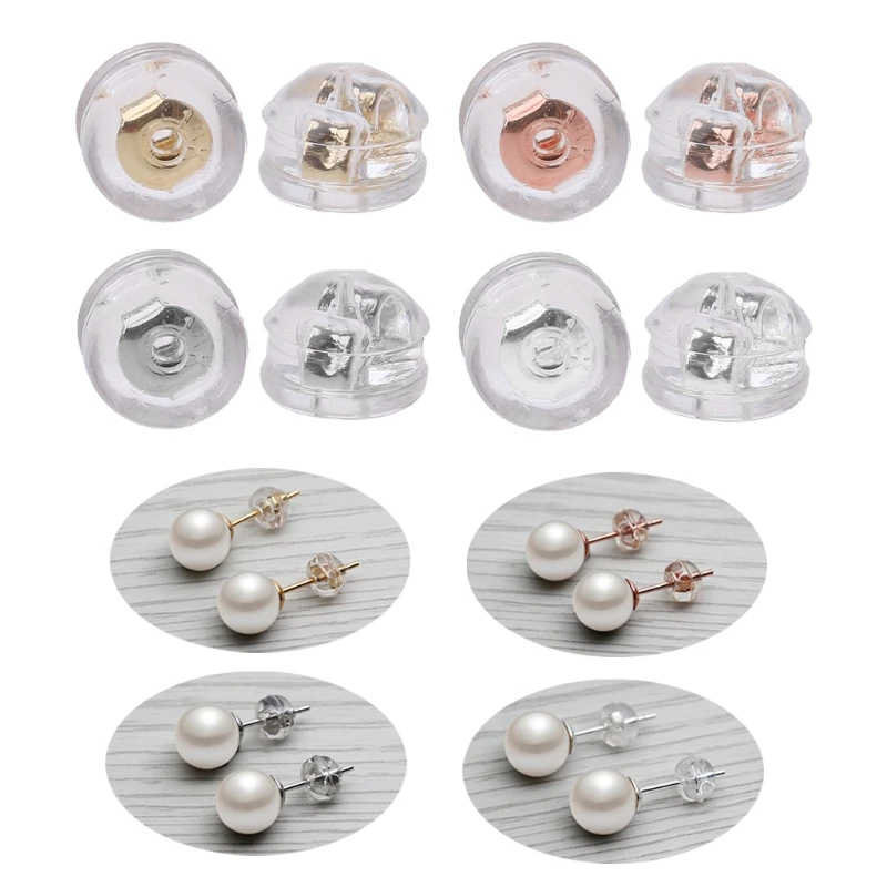 

20Pcs Hypoallergenic 925 Sterling Silver Earring Backs Coated with Soft Silicone