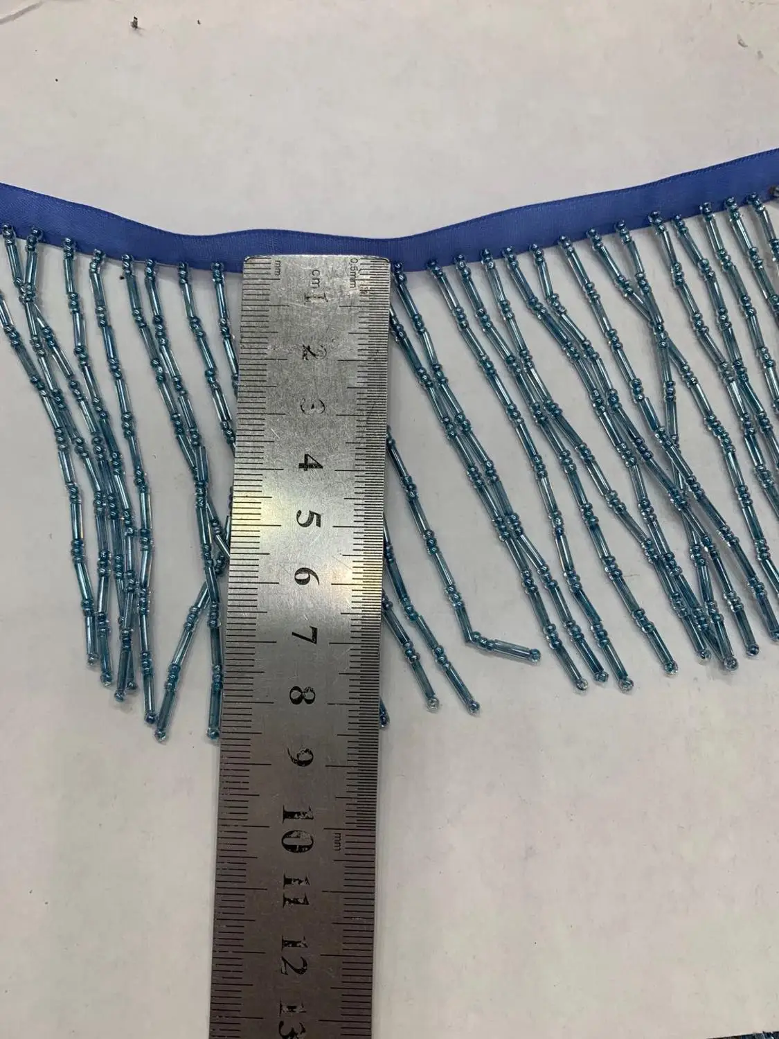 

11 ярдов/сумка, 8 см, лента из бисера, Озерная, голубая, модная новинка, кисточки для свадебного платья, праздничное украшение YM82