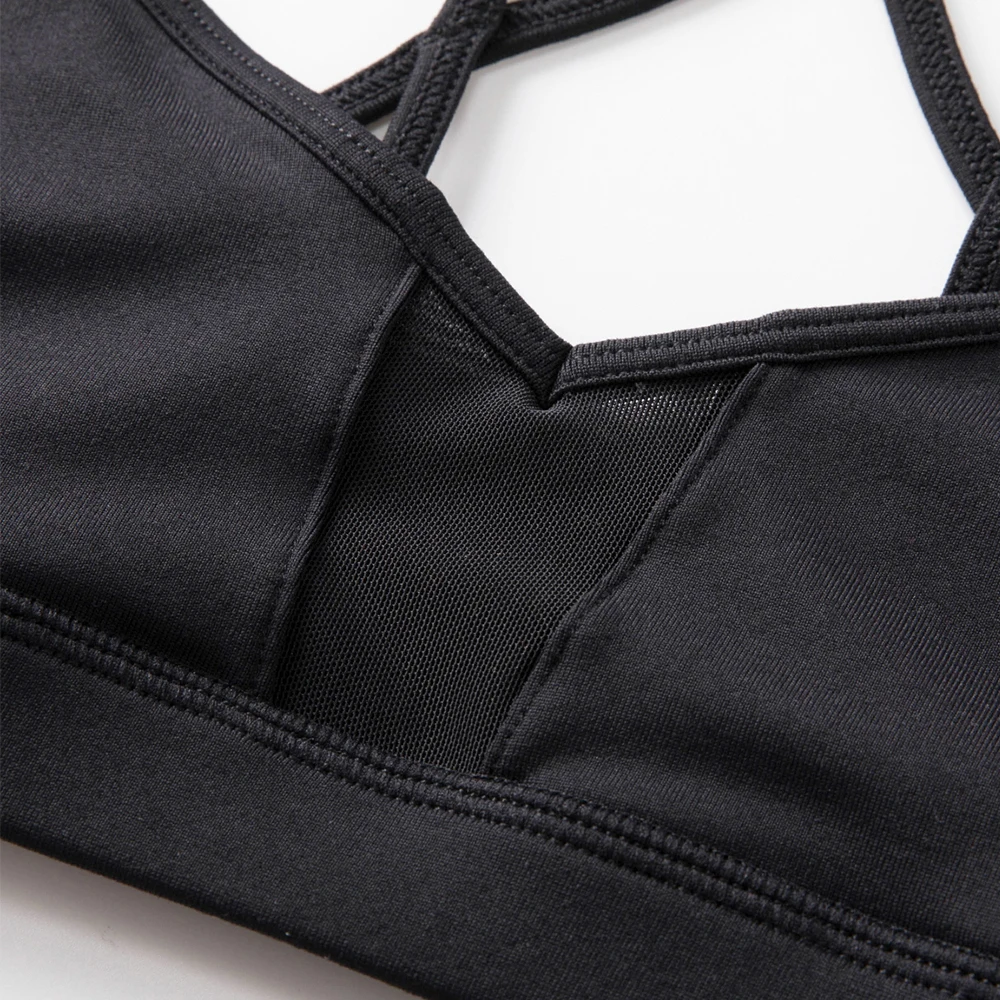 Women's Light Support Sports Bra Wirefree Cross Back Yoga Bra Top