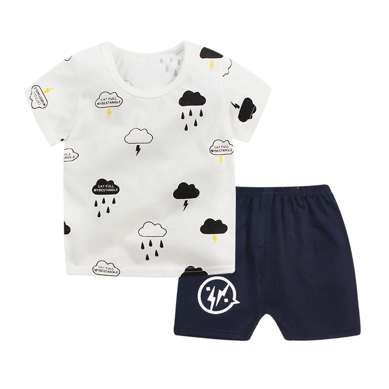 

Baby Boy and Girl Clothes Suit Boys Summer Cartoon Clothing Sets Children Printed Cotton Sets Kids T Shirt Baby Girls Short Tees