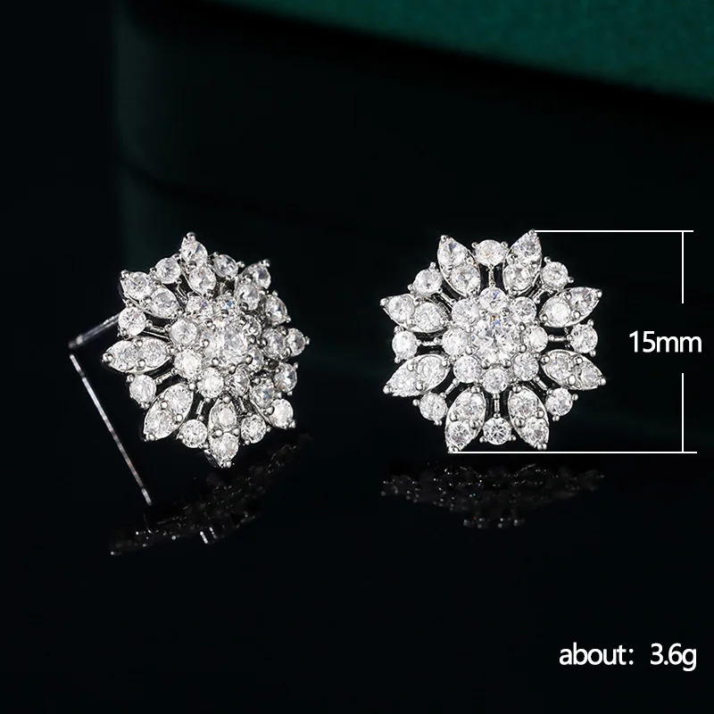 15 мм большой жемчужиной в форме снежинок серебряные серьги со шпилькой для