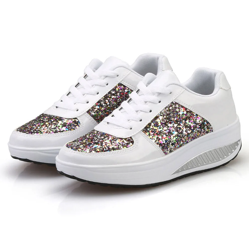 

Women's Sneakers Casual Ladies WedgesSneakers Sequins Shake Shoes Fashion Walking Girls Sport Women's Soft Shoes #45