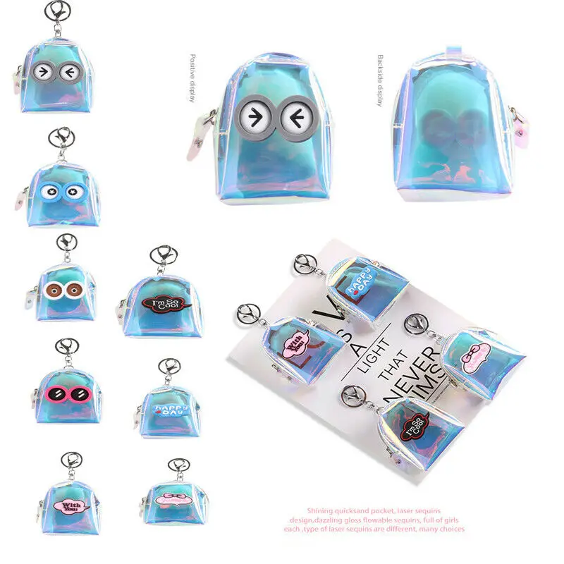 NoEnName Null женский мини розовый кошелек для девочек Прозрачный лазерный бумажник из