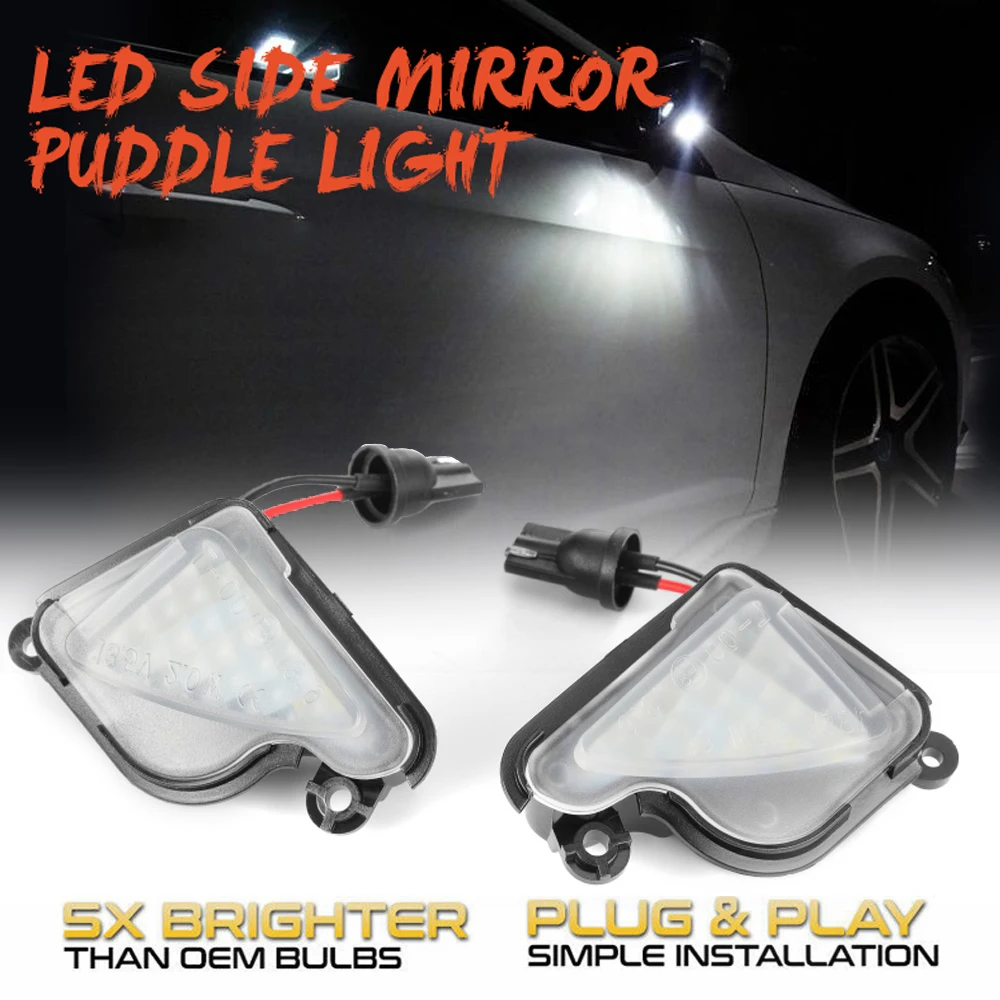 

2Pcs LED Side Mirror Puddle Lights CANBUS No Error White For Skoda Superb MK2 Octavia MK2 MK3 1Z 5E Under Mirror Lamp Car Light