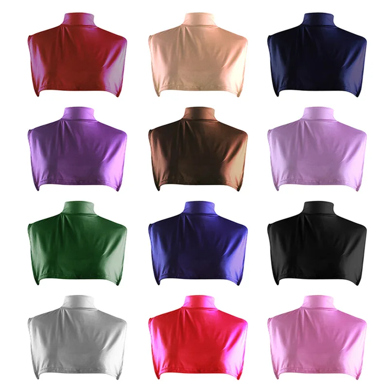 Исламский женский хиджаб с удлиненным воротником накладка на заднюю панель