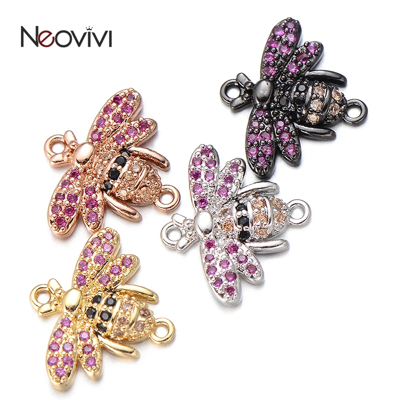 Neovivi фиолетовое крыло CZ очаровательное насекомое для изготовления ювелирных