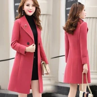2020 autumn winter women warm coat elegant plaid outwear female big pocket loose mid long coat 4xl