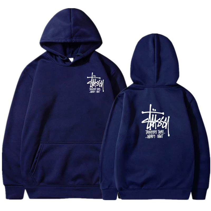 

2021 Spring Stvssy Letter Print Plus Velvet Sweatshirt Men Harajuku Fleece Hoodie Hip Hop Women Man Hooded Hoodies Male Clothing