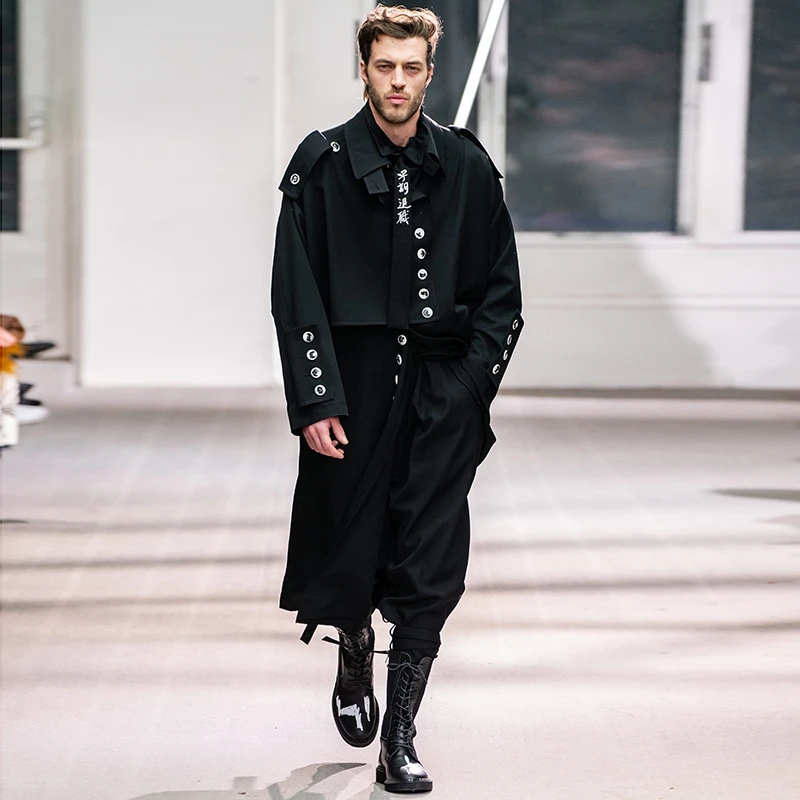 S ~ 6XL! Настраиваемая новая мужская одежда модная ветровка средней и длинной длины