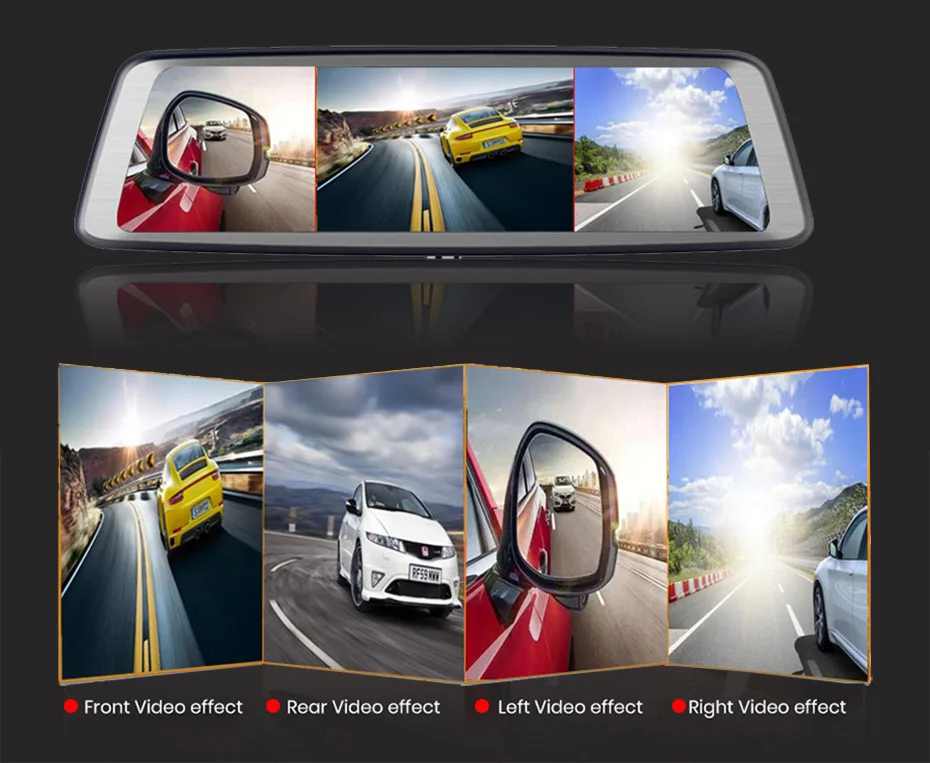 QUIDUX 1" ips зеркало заднего вида 4G Android 5,1 gps навигация ADAS dash cam 2G ram 3 2G rom 1080P 4 камеры Автомобильный видеорегистратор DVR