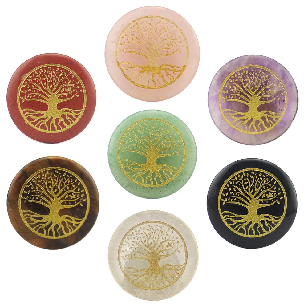 

Natural Divination Stone Crystal Tree of Life Round Energy Agate Amethyst Fortune Telling Rune Gift Fortune Telling Aura Stone