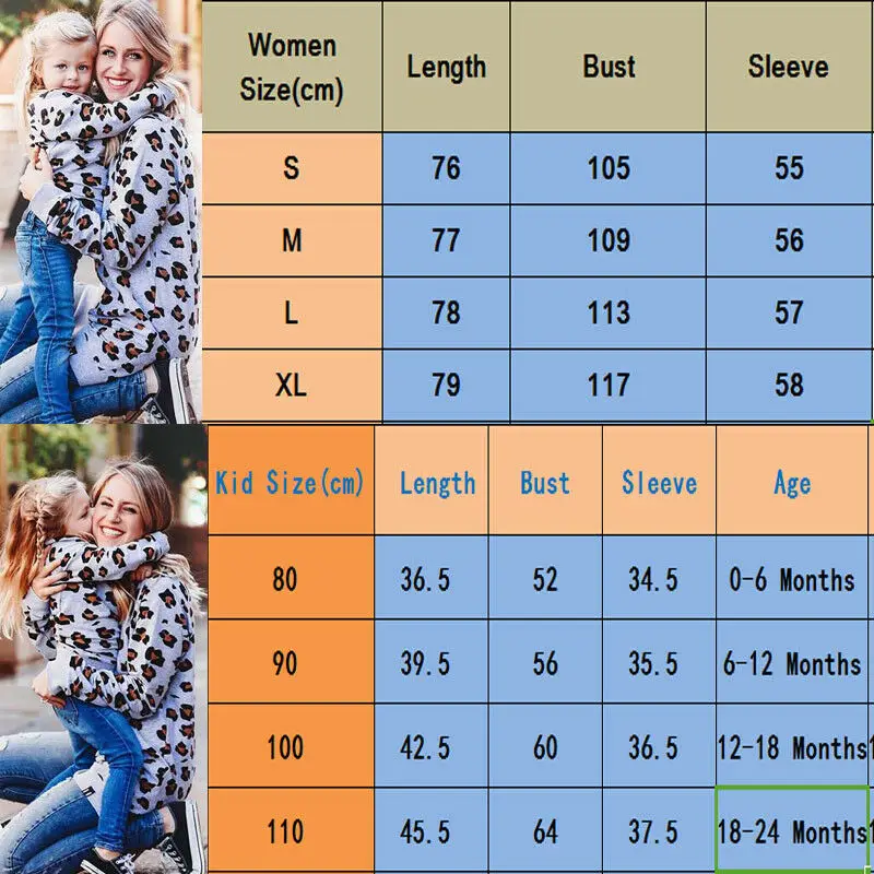 

2019 NEW Mother&Daughter Family Matching Women Girl Boys Fashion Autumn Sweatshirt Tops Clothes Leopard Print Pullover Tops