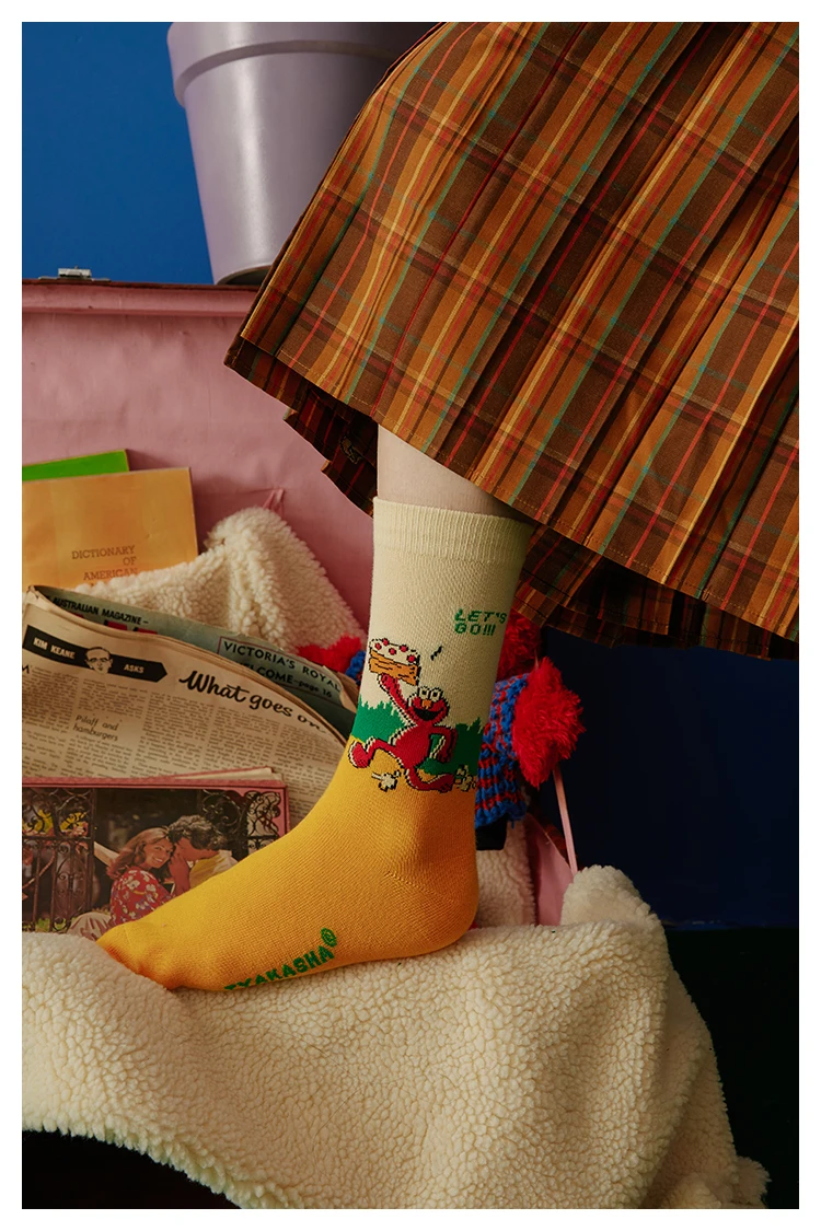 Женские хлопковые носки skarpetki harajuku, забавная уличная одежда, meias calcetines mujer, милые носки skarpety femme, художественные носки, рисунок кунжута