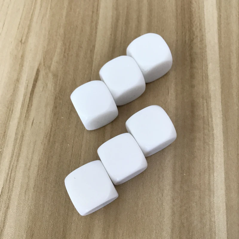 5 шт./лот 20мм пустая кость белая закругленный угол D6 может быть записана творческими детьми Teching DIY Set.