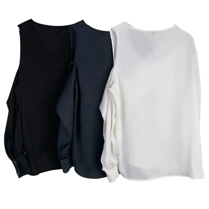 

XITAO Patchwork Irregular Solid Shirt Women 2020 Winter Casual Fashion New Style Temperament All Match Women Clothes ZXR1203