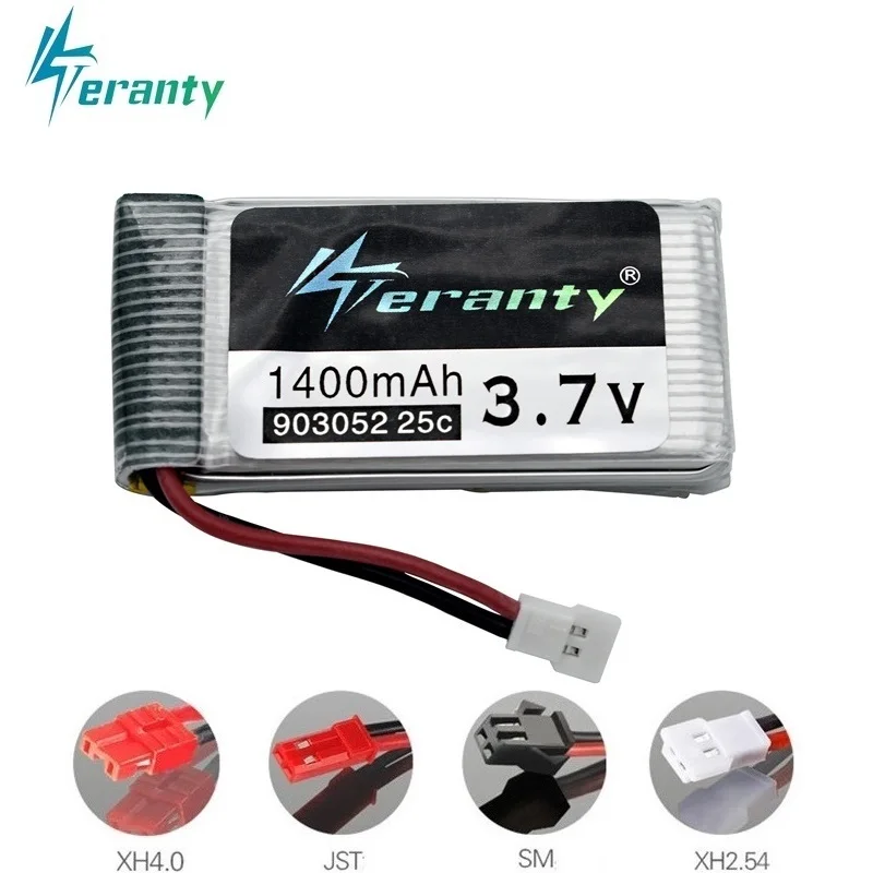 3 7 V 1400mAh 25C Lipo батарея для Syma X5 X5C X5SW X5SC X5S 1 M18 H5P RC Quadcopter 1200mAh 903052 Drone 2 шт|Детали и