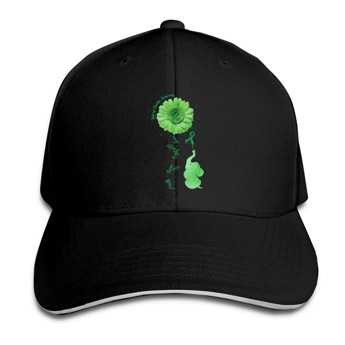 

Elephant Sunflower Kidney Disease Hat Baseball Cap for Men Women Fashion Adjustable Sun Hat