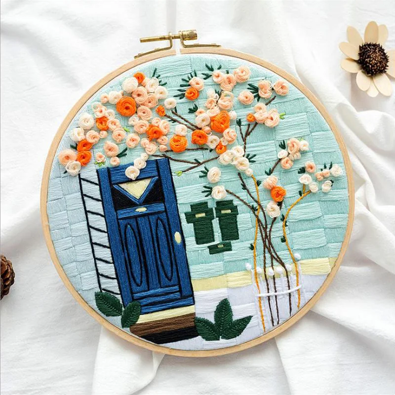 Набор для рукоделия из ленты набор начинающих цветочной вышивки крестом швейный