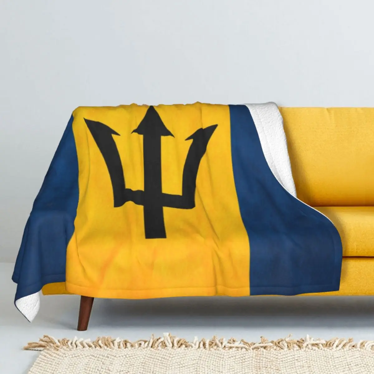 

Зимнее утолщенное кашемировое одеяло с рисунком национального флага барвадийского флага s одеяло с ягненком одеяло Коралловое Флисовое од...