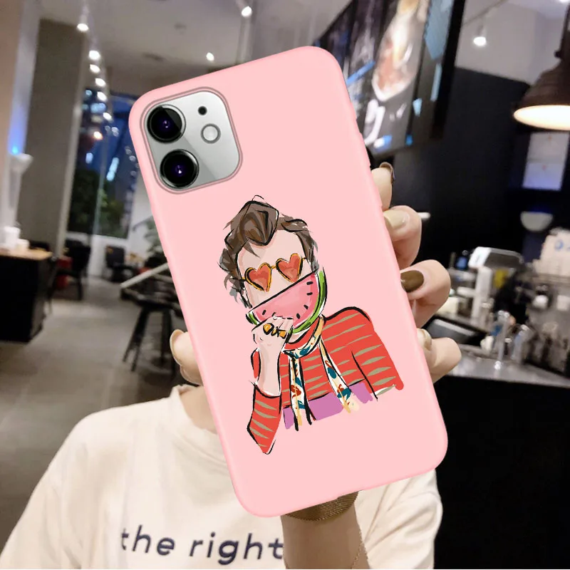 

Harry Styles TPWK Treat People With Kindness Phone Cover For iPhone 11 Pro Max X XS XR Max 7 8 Plus 6 6S SE Soft Pink Candy Case