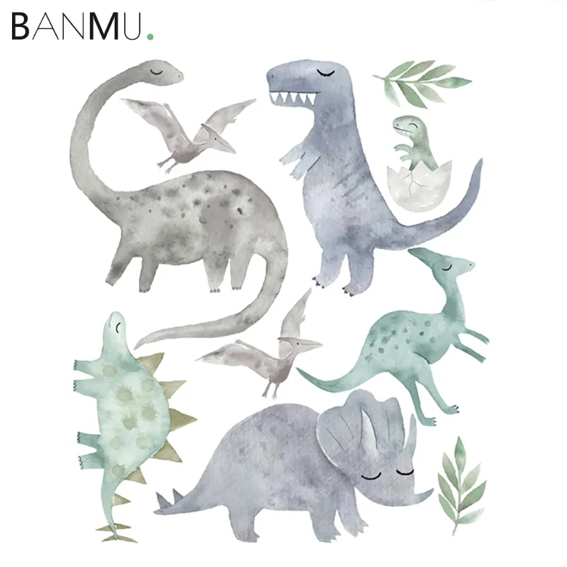 Настенные наклейки BANMU с динозаврами из мультфильма Трицератопс птерозавры