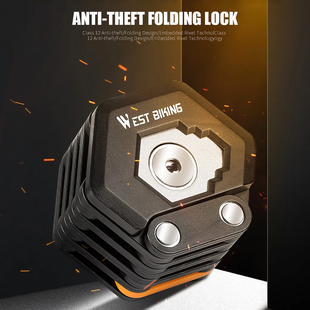 Складной велосипедный замок с 3 кнопками крепкий Противоугонный безопасности