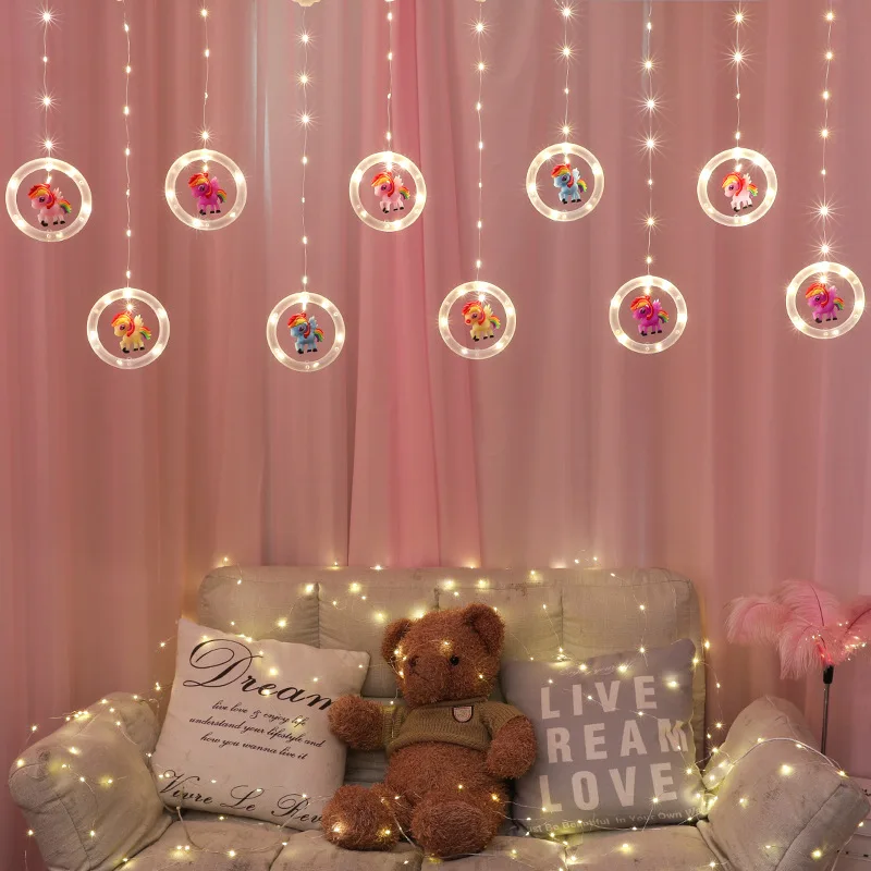 

2021 Christmas Round Led Curtain Icicle Light Fairy String Light Christmas Ornaments for Home Holiday Wedding Party Decoration