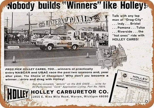 

Retro tin paintings Tin Sign New Aluminum Metal Sign Holley Carburetors Winners
