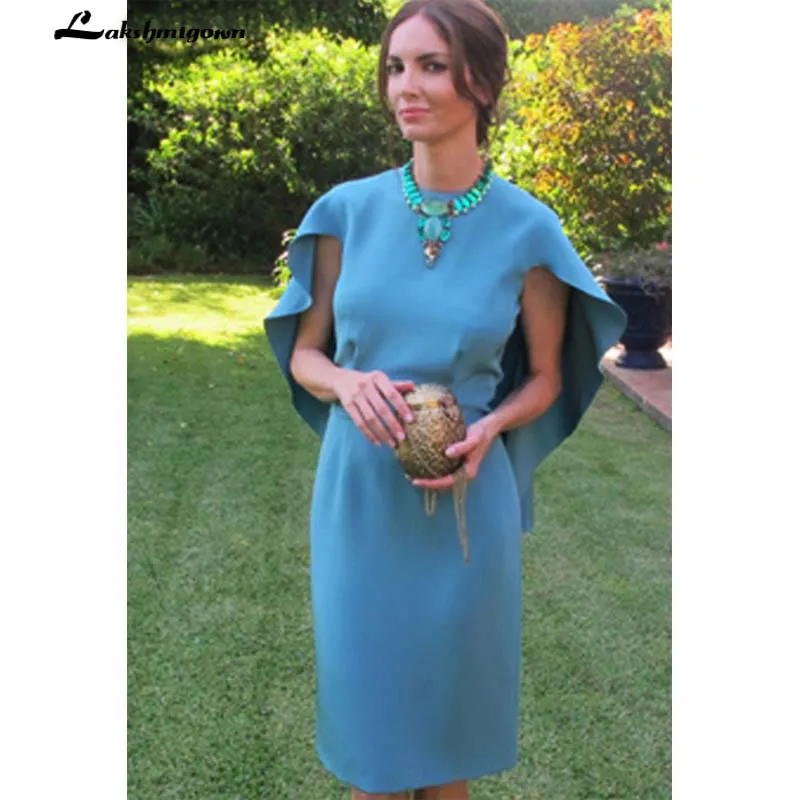 Винтажное платье для матери невесты летнее свадебное Короткое с накидкой до