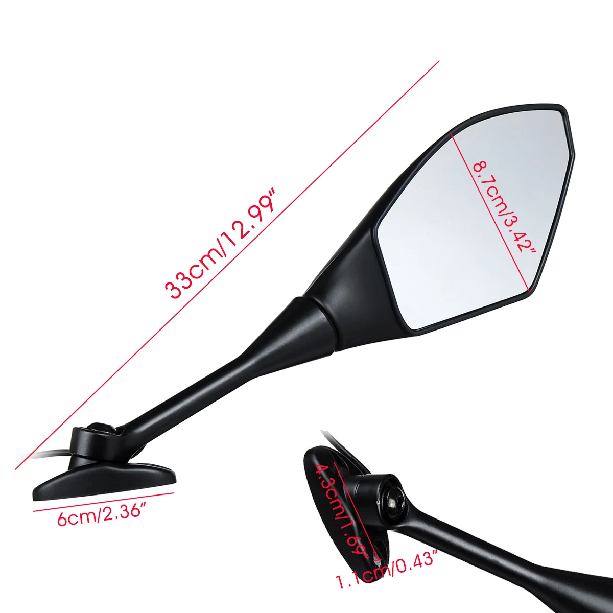 

Pair Motorcycle Rear View Mirror LED Turn Signal Light Rearview Side Mirrors Indicator Lamps For Honda/Yamaha/Suzuki