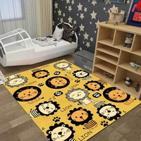 stylish modern cartoon cute little lion expression bright yellow living room bedroom bedside carpet mat customcustom size