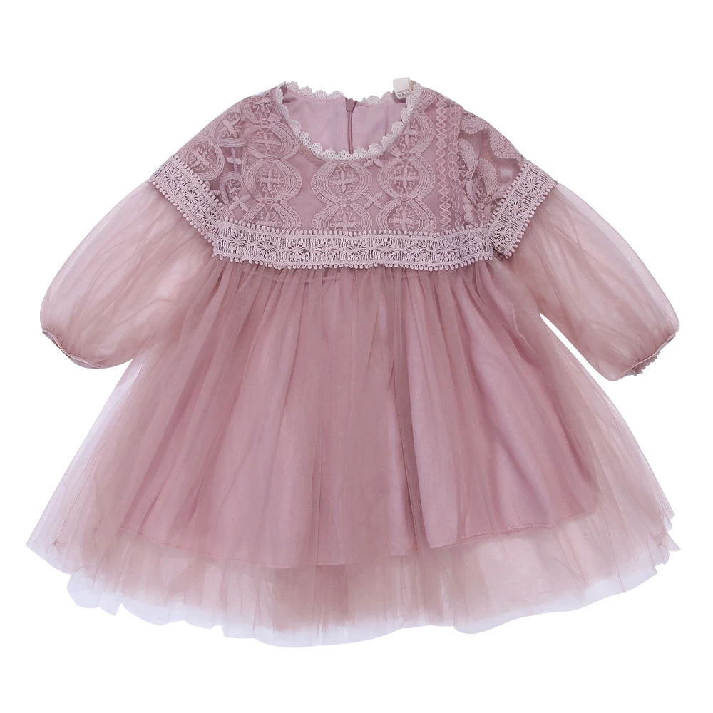 

Kids Baby Girls Clothes Princess Dress Floral Lace Long Sleeve Tulle Dresses Pageant Wedding Party Dress 0-3Y