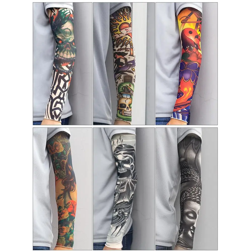 

Ice Pop Sleeve Men Ice Silk Sunscreen Long Sleeve Cycling Driving Fishing Men Arm Covers Tattoo Sunscreen Sleeves Mangas Warmers