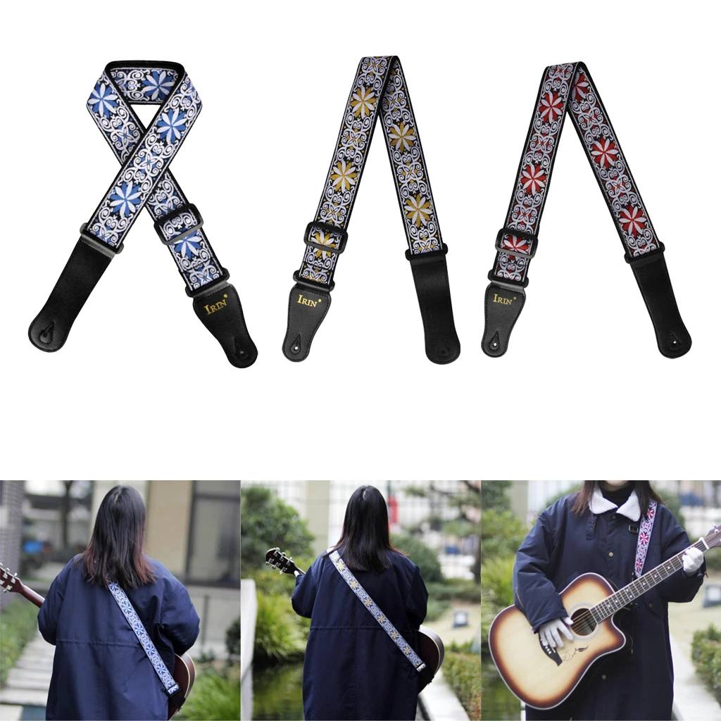 Ремень для гитары винтажный вышитый басов электроакустическая гитара