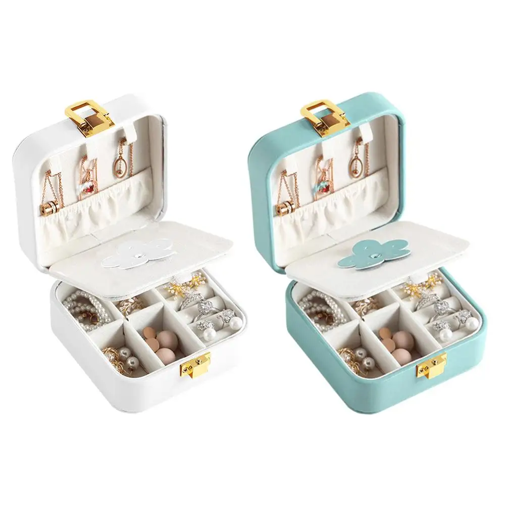 1 шт. портативная Мини дорожная кожаная шкатулка для украшений Органайзер