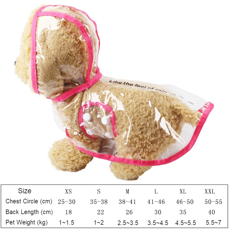 Прозрачный дождевик для собак кошка щенков дождевые пальто Тедди маленькие