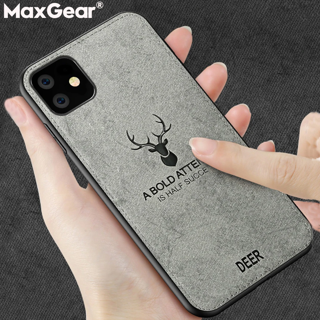 Тканевый чехол с рисунком оленя для iPhone 11 Pro Max XS X XR силиконовый тканевый