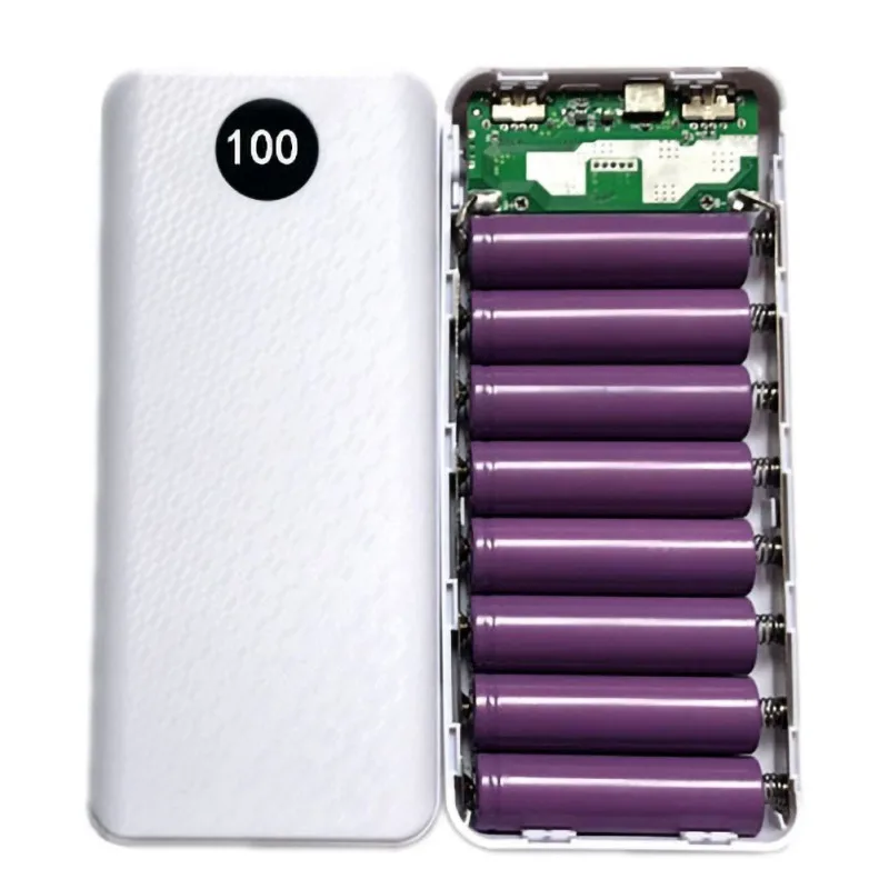 Корпус внешнего аккумулятора QC3.0 для быстрой зарядки корпус 8x18650 Чехол DIY внешний