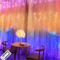 remote control led curtain string lights 3 meters holiday party christmas fairy lights window bedrrom decoration strip light
