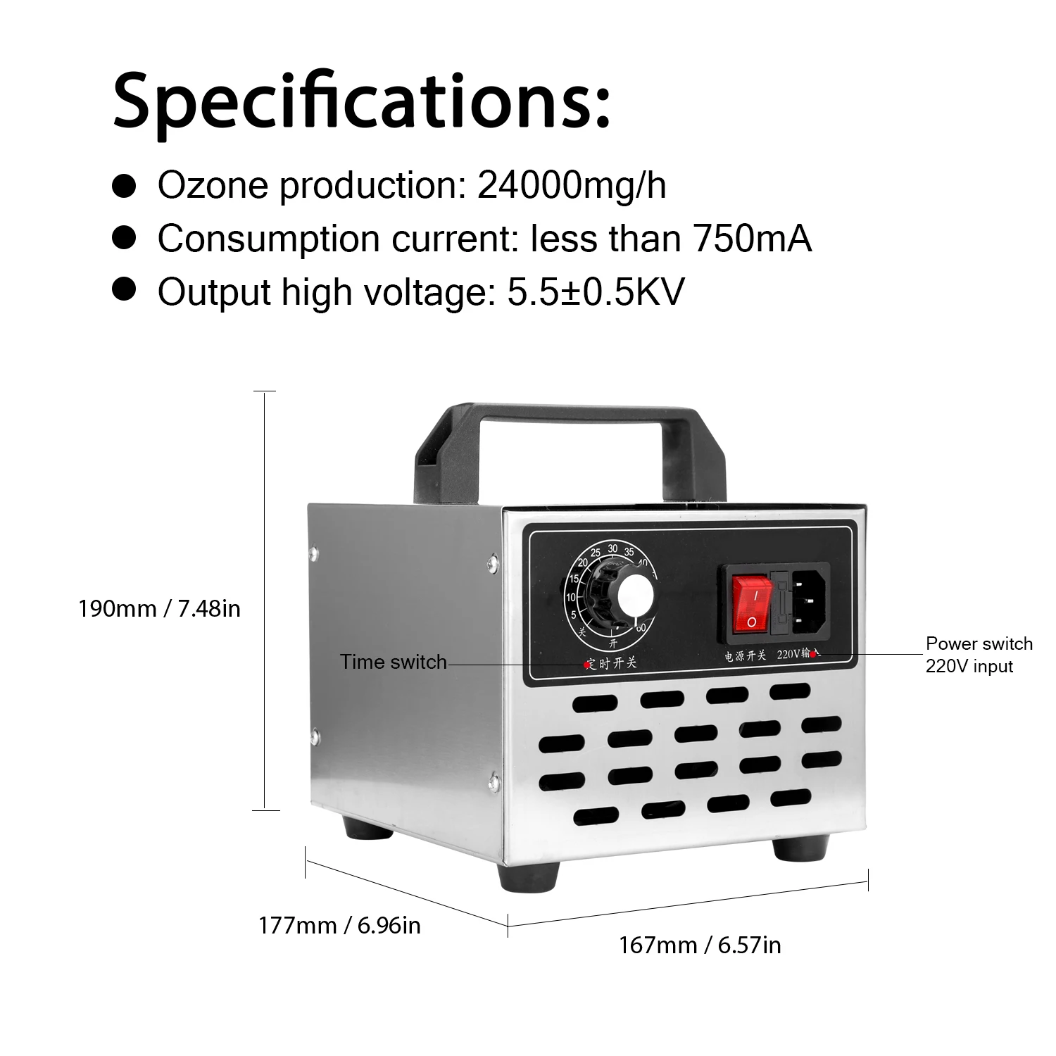 

Ozone Generator Ozonizador Ozonizer Household Air Cleaner Odor Eliminator Sterilizer Portable Air Purifier