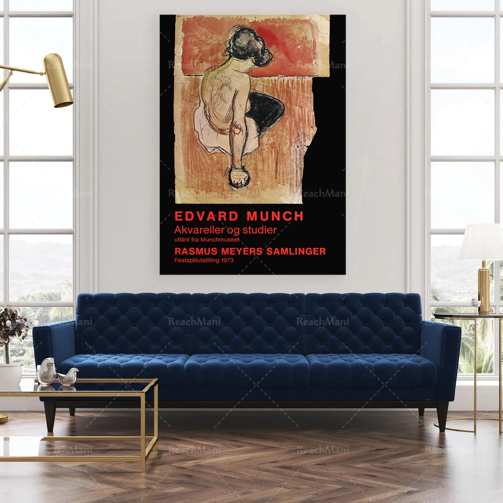

Reprint of a Vintage French exhibition Poster for works by Edvard Munch