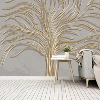 creative tree golden embossed lines large mural 3d wallpaper living room tv bedroom study wall home decor wall cloth 3d fresco