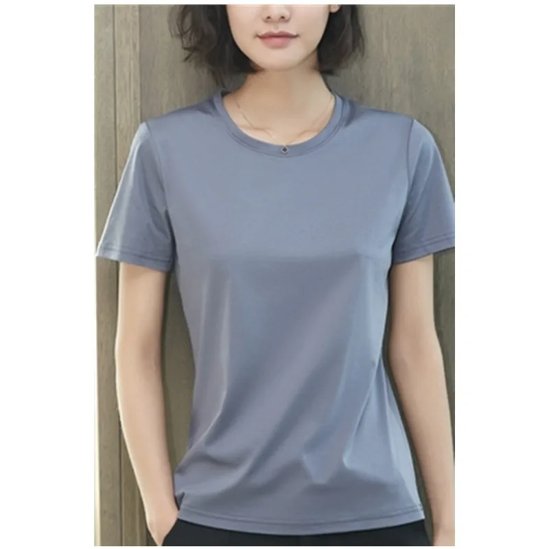Белая футболка женская тонкая с коротким рукавом нижняя рубашка летняя