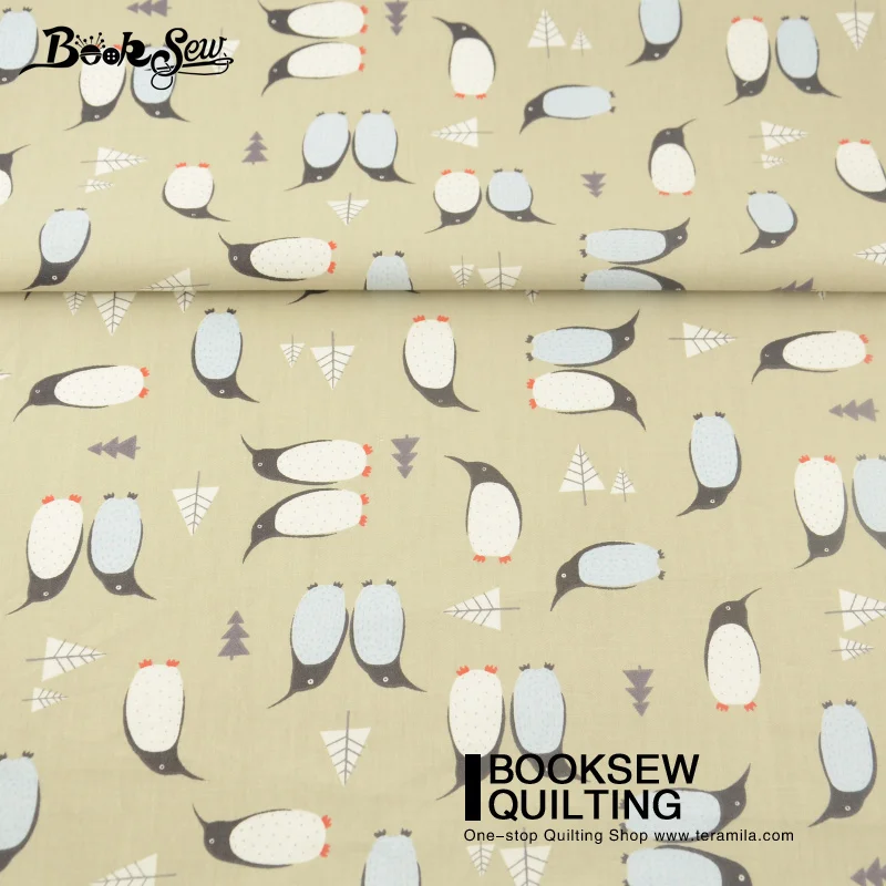 Booksew двойной пенуины дизайн 100% твиловая хлопковая ткань метр лоскутное шитье