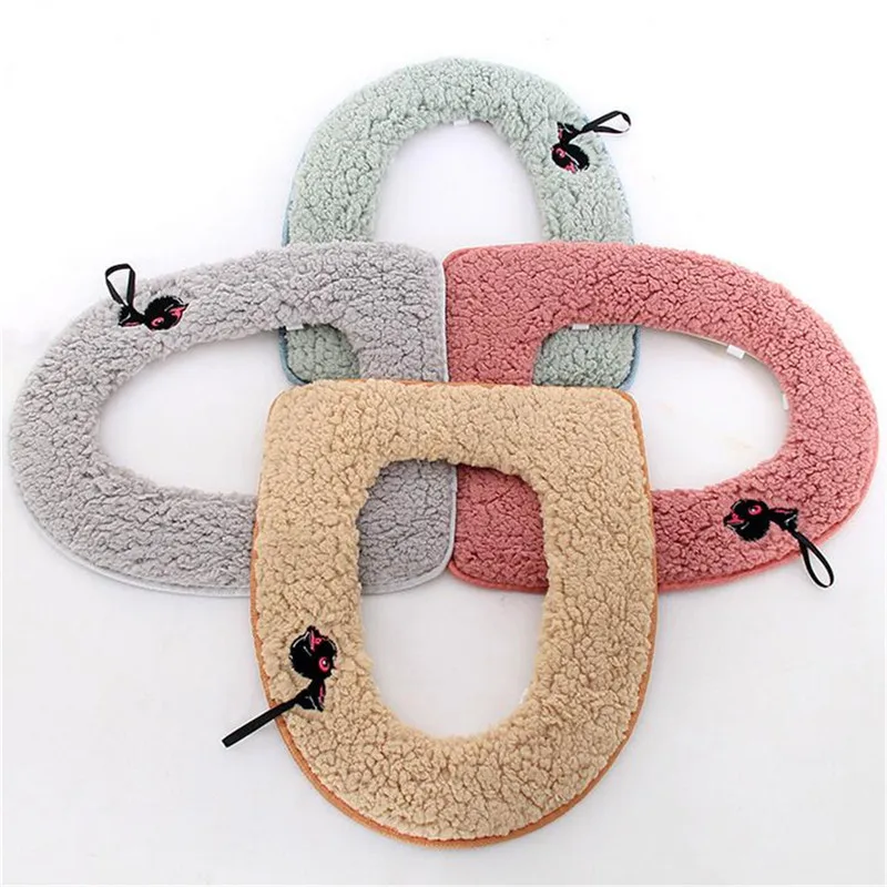 Сидение для унитаза плюшевое толстое универсальное сиденье зимний домашний