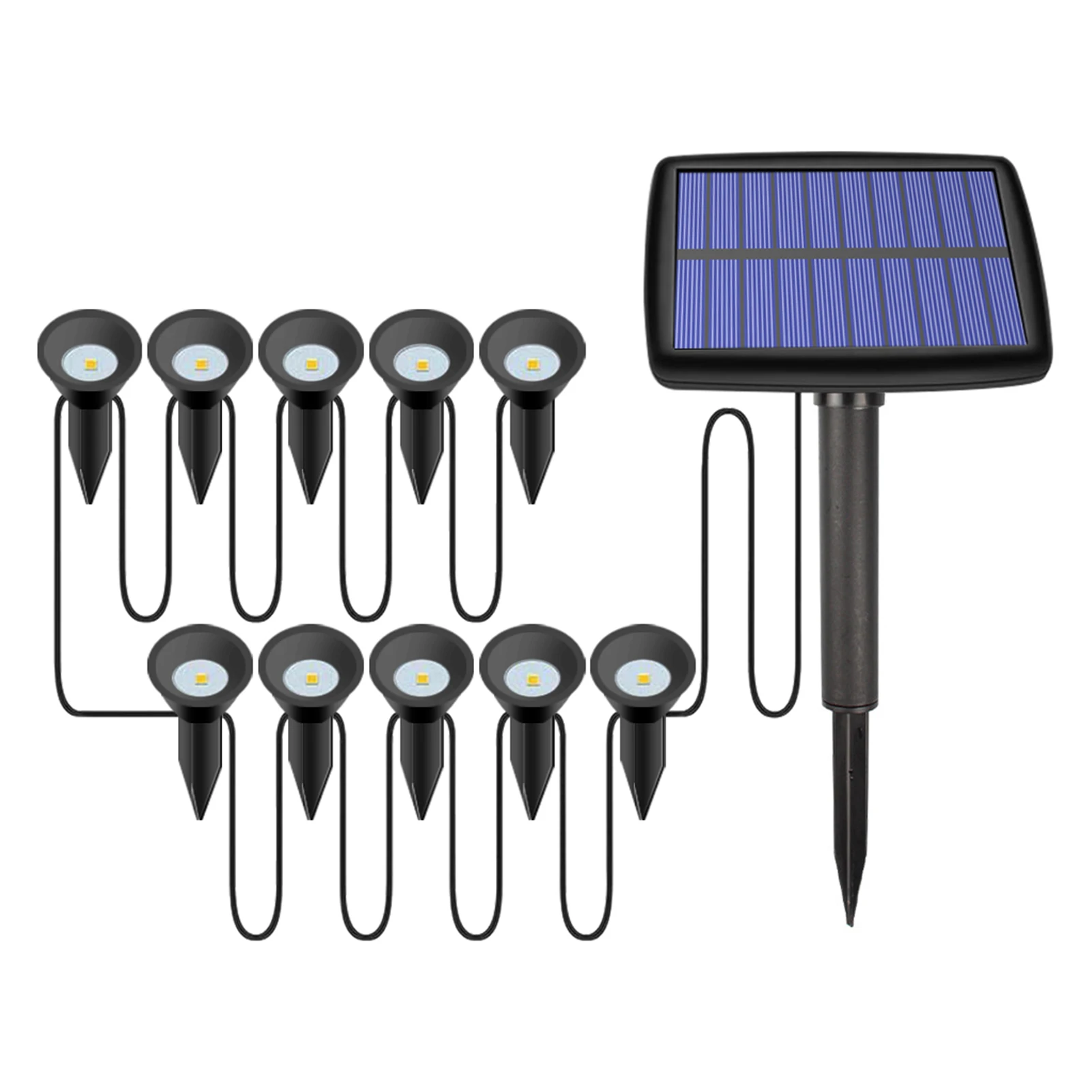 

10 Pack Solar Path Stake Lights Outdoor Christmas Decorative Lights Waterproof Copper Wire In-Ground Fairy Lamp for Yard Walkway