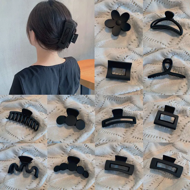 

Temperament Black Hairpin Female High Ponytail Fixed Artifact Back Head Catch Small Shark Clip Hairpin Headdress Clip
