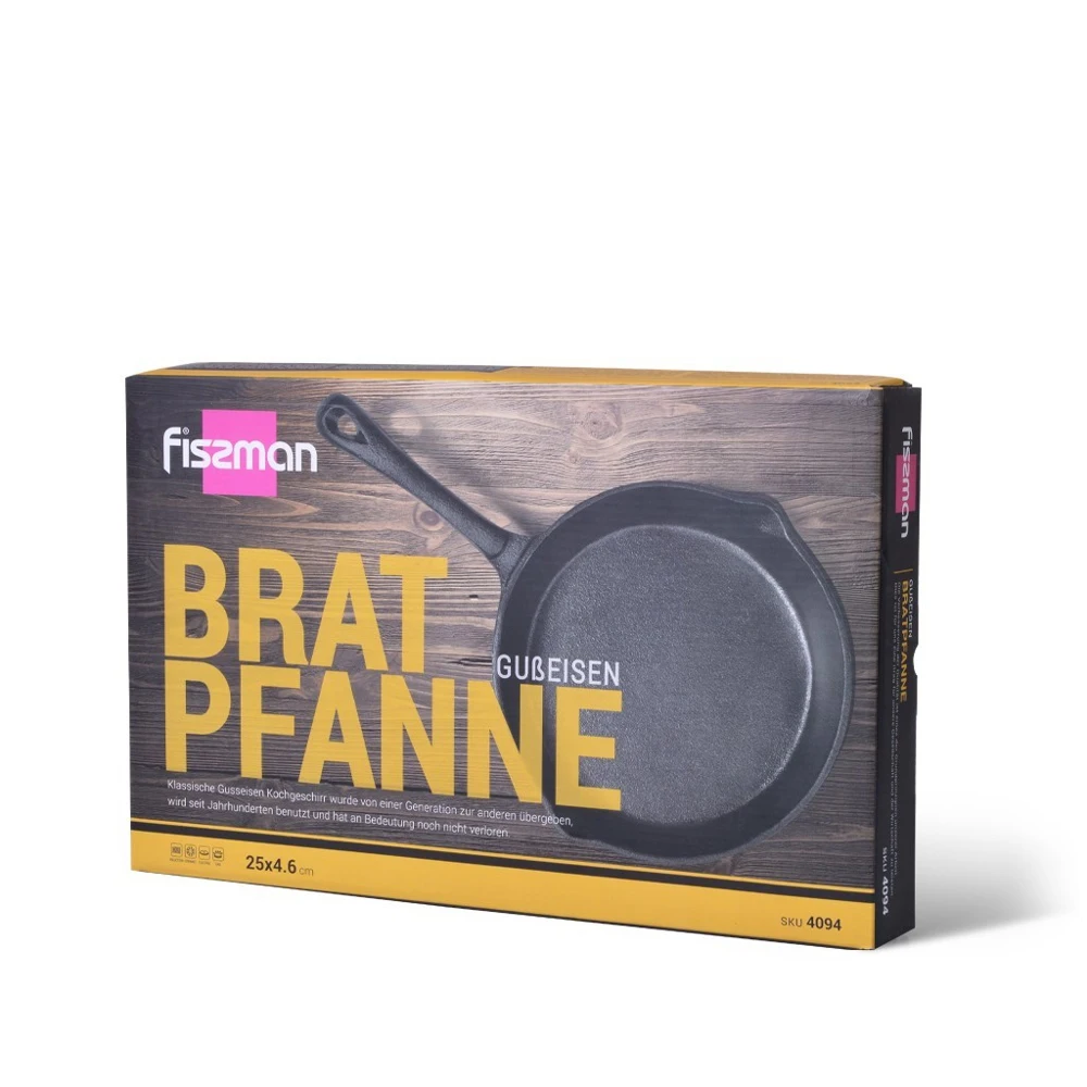Сковорода чугунная FISSMAN 25x4.6 см | Дом и сад